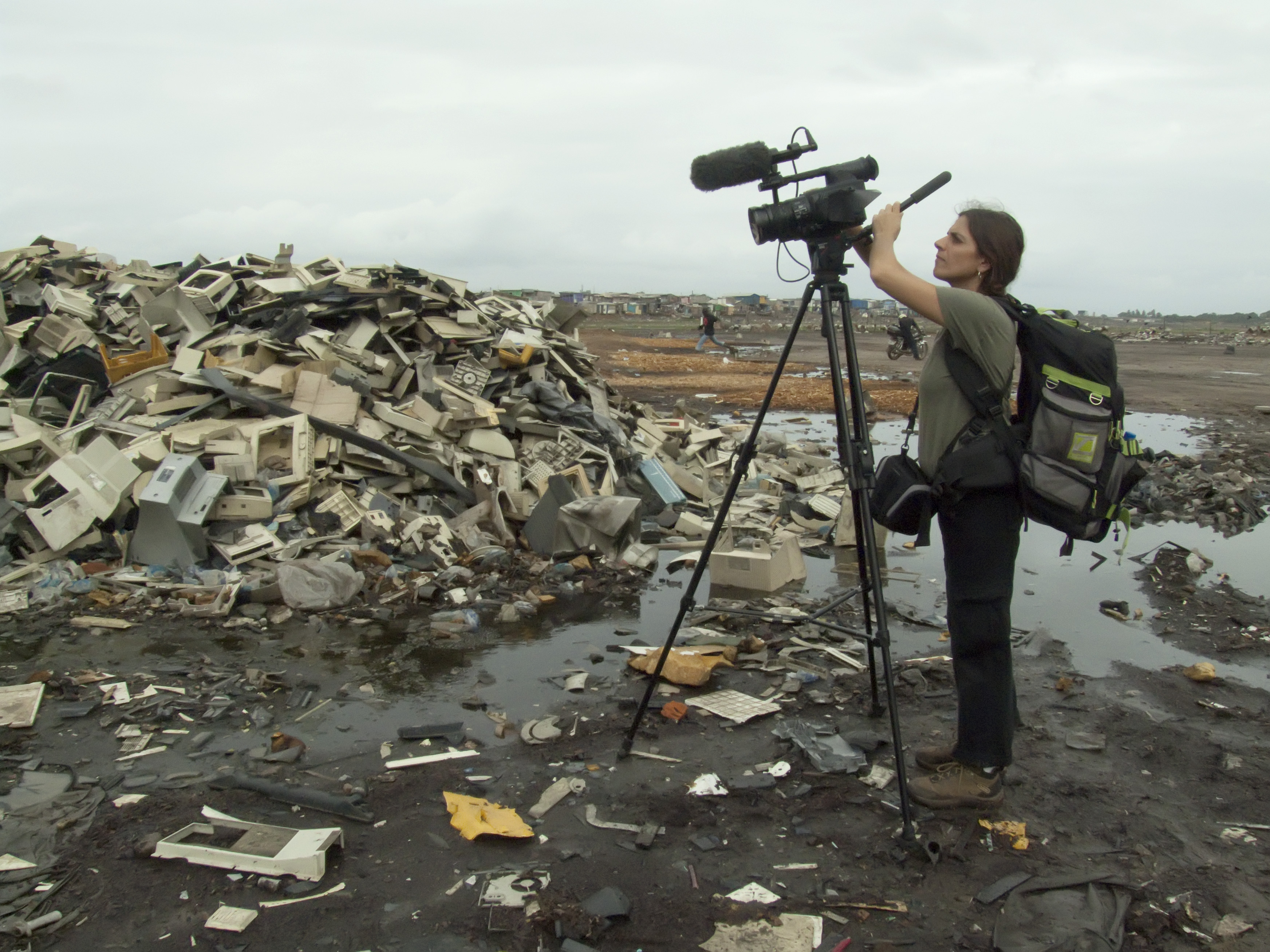 Ana Habib films in Ghana.